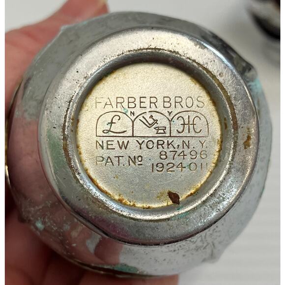 1930s Amethyst Cambridge Glass Insert Krome-Kraft Salt & Pepper Shakers AAA3278 - Picture 11 of 16